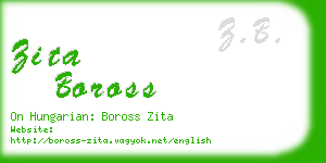 zita boross business card